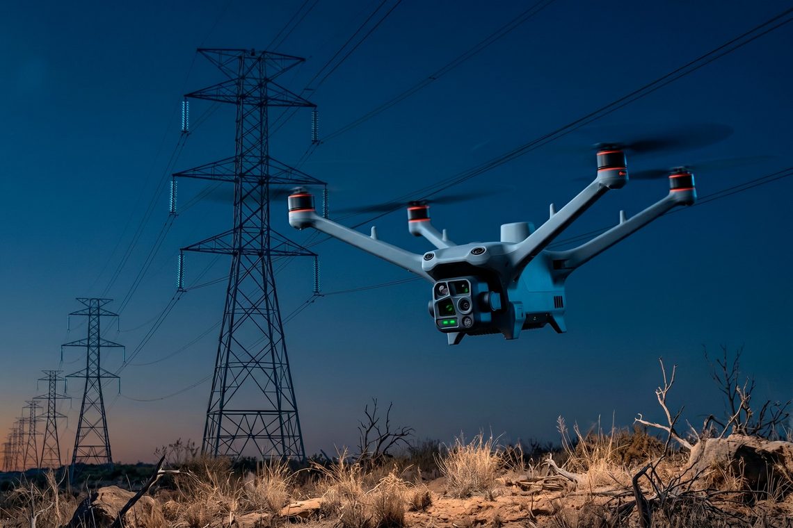 Drone BIRDS em linhas de energia
